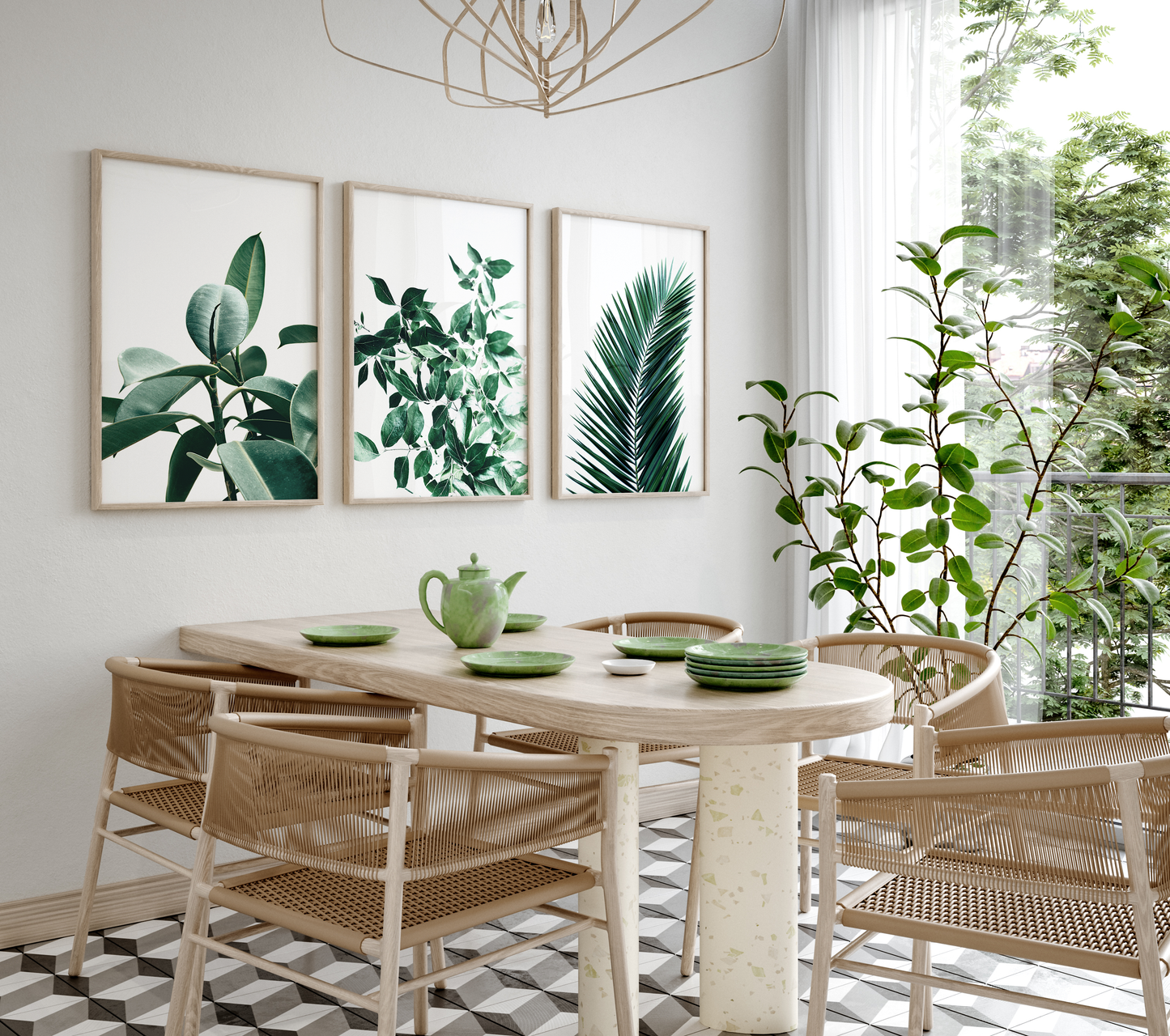 Palmenblätter Poster · Geschenkidee · Tropische Blätter Palmen Minimalistische Pflanzenkunst · Dekoprint ohne Rahmen