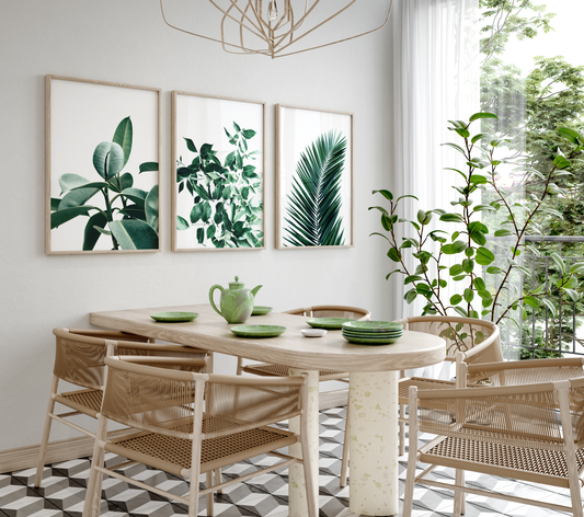 Palmenblätter Poster · Geschenkidee · Tropische Blätter Palmen Minimalistische Pflanzenkunst · Dekoprint ohne Rahmen