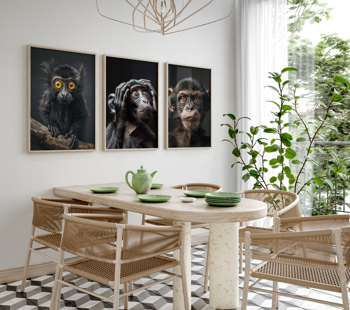 Affen Poster auf Baumwollcanvas – Premium Qualität