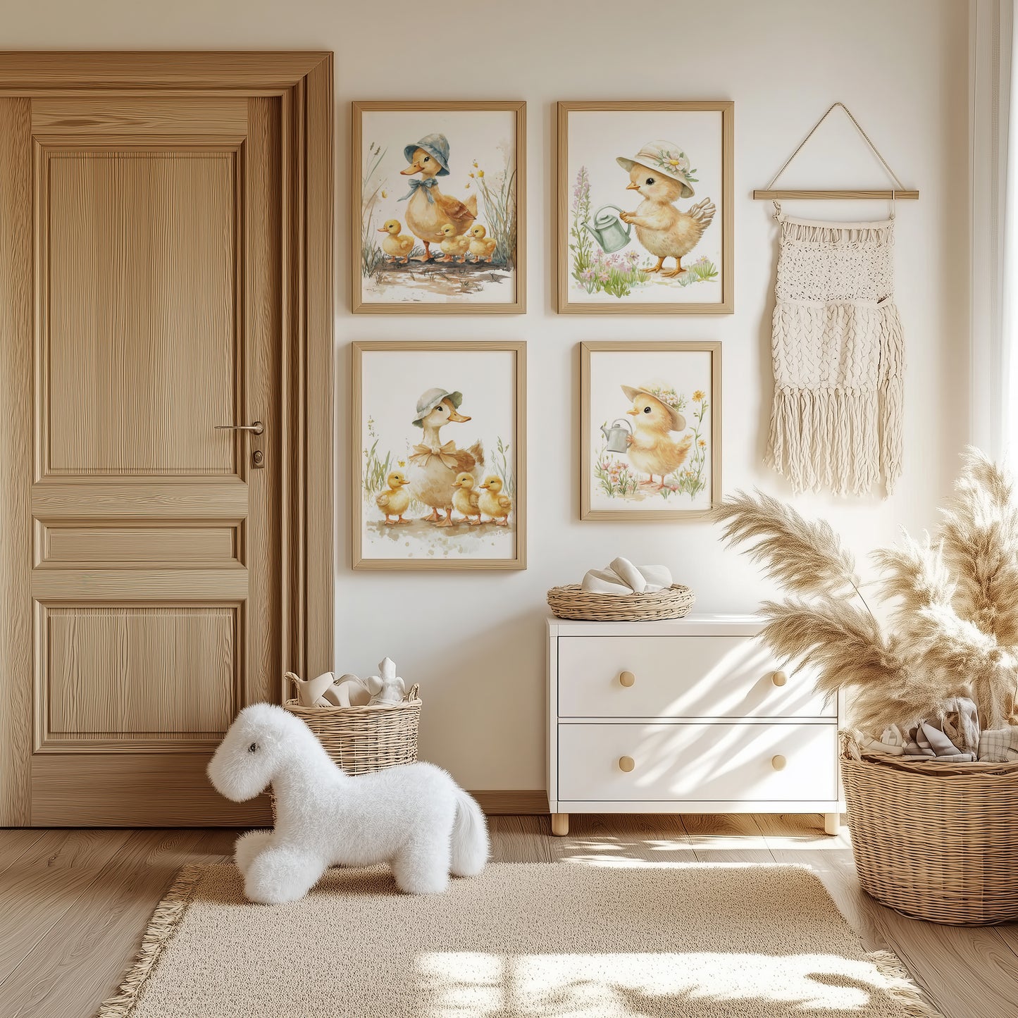 Enten Kinderzimmer Süß Sommer Aquarell Ente Küken Poster · Kinderzimmer Bilder · Wand Deko · Kunst Druck · Deko Print ohne Rahmen