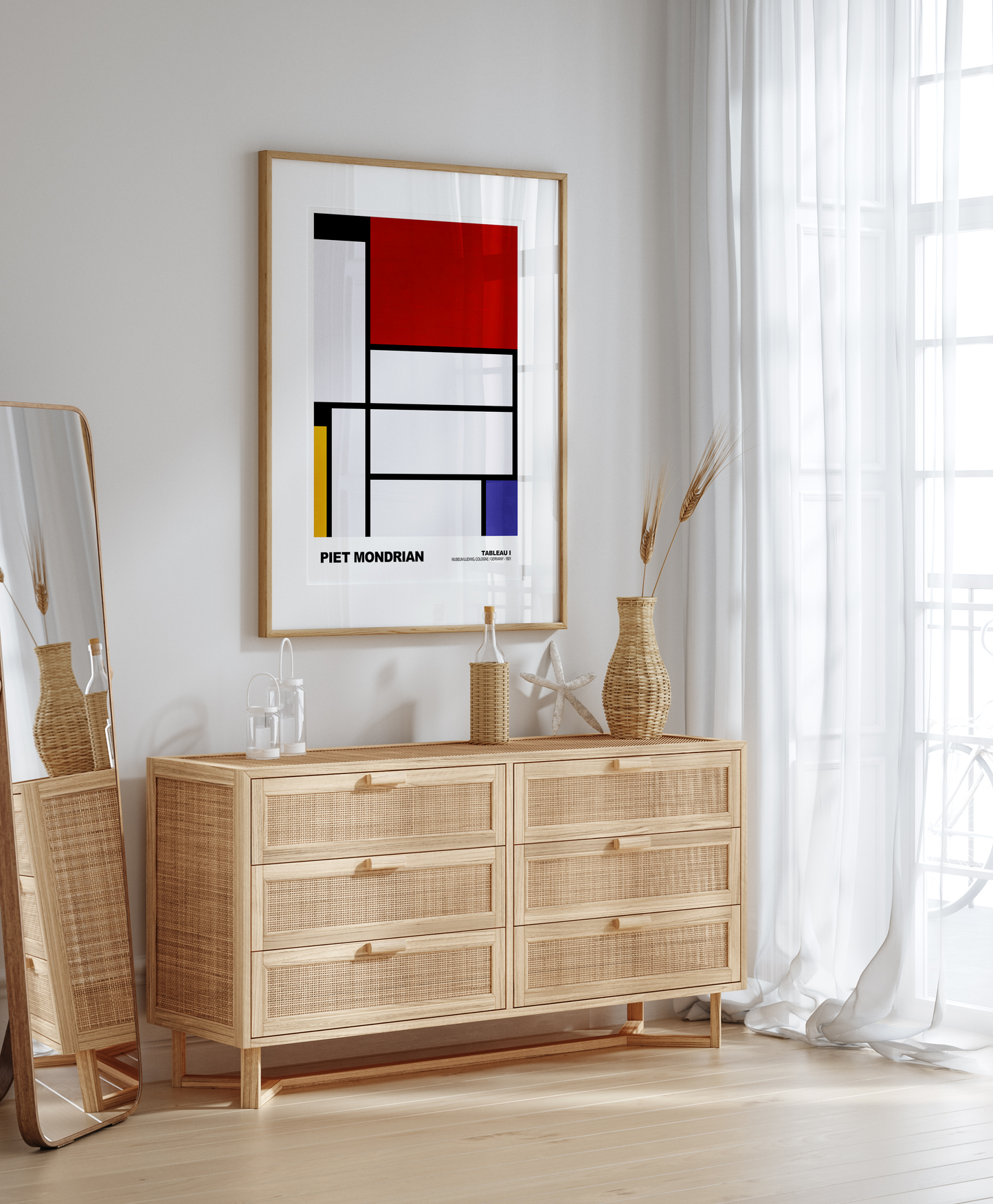 Poster Piet Mondrian · Composition with Yellow, Blue and Red · De Stijl, Neoplastizismus, Geometrische Kunst · Print ohne Rahmen