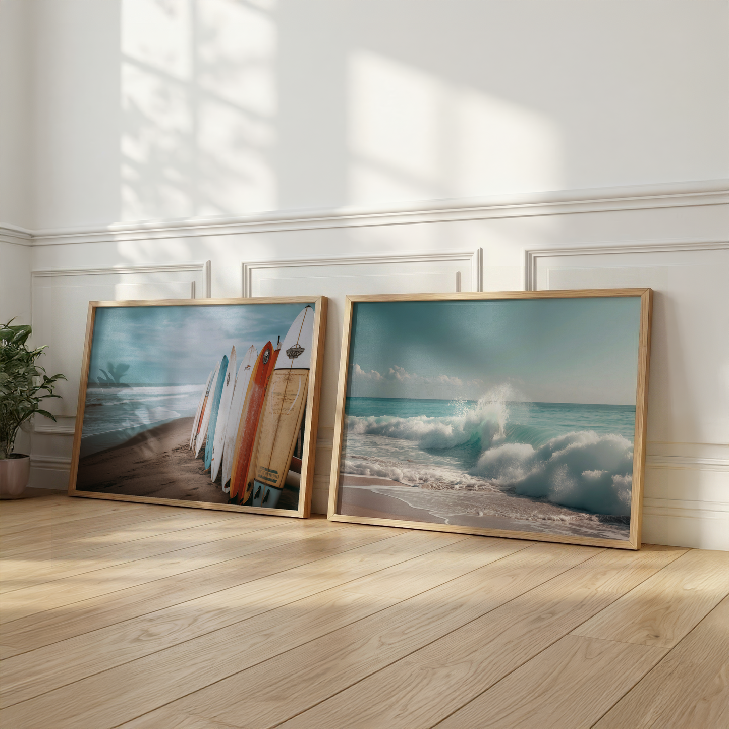 Strand Poster · Geschenkidee · Strand Palmen Muscheln · Dekoprint ohne Rahmen
