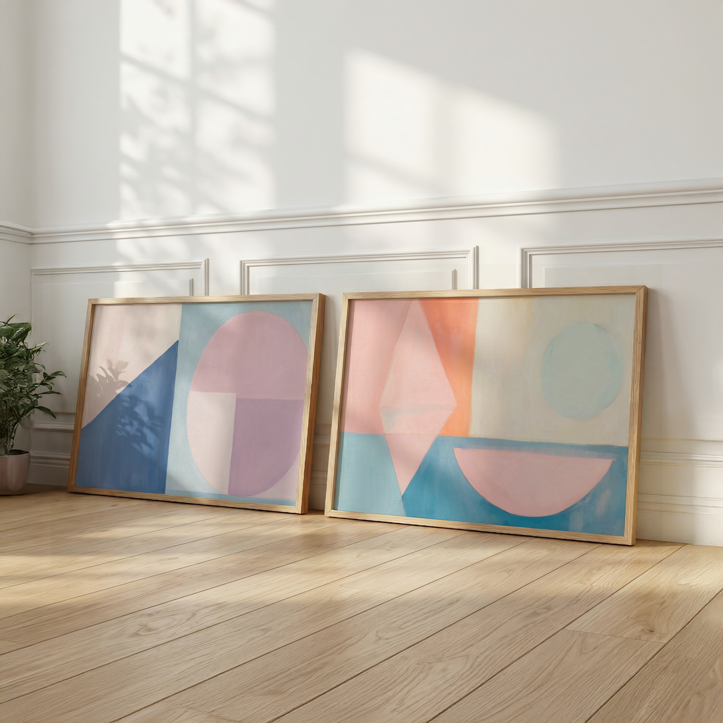 Abstrakte Poster · Wohnidee · Pastellfarben, Geometrische Formen & Minimalistische Wandkunst · Dekoprint ohne Rahmen