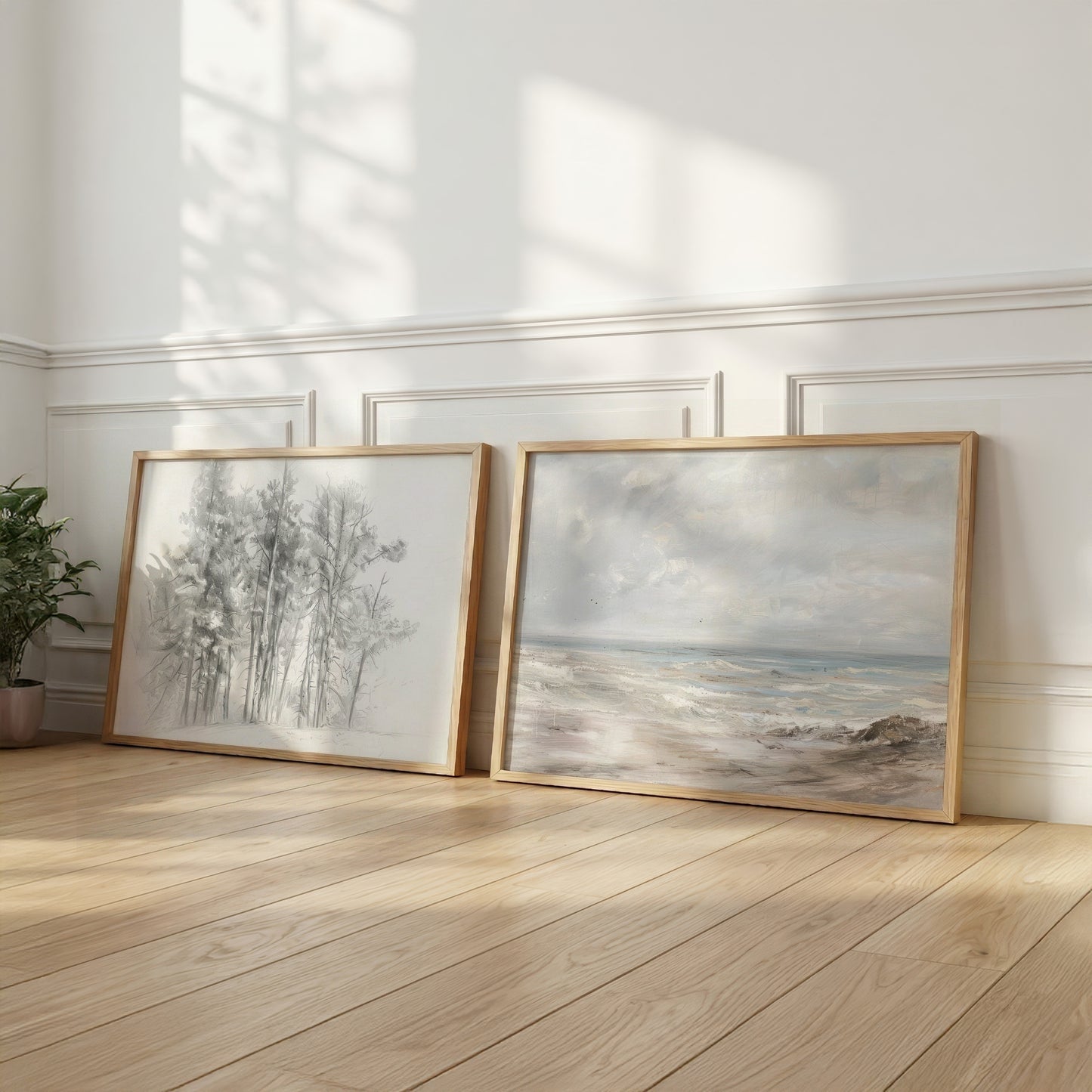 Moderne Landschaft & Figuren Poster · Geschenkidee · Natur Küste Skizzen Zeitlose Wandkunst · Dekoprint ohne Rahmen