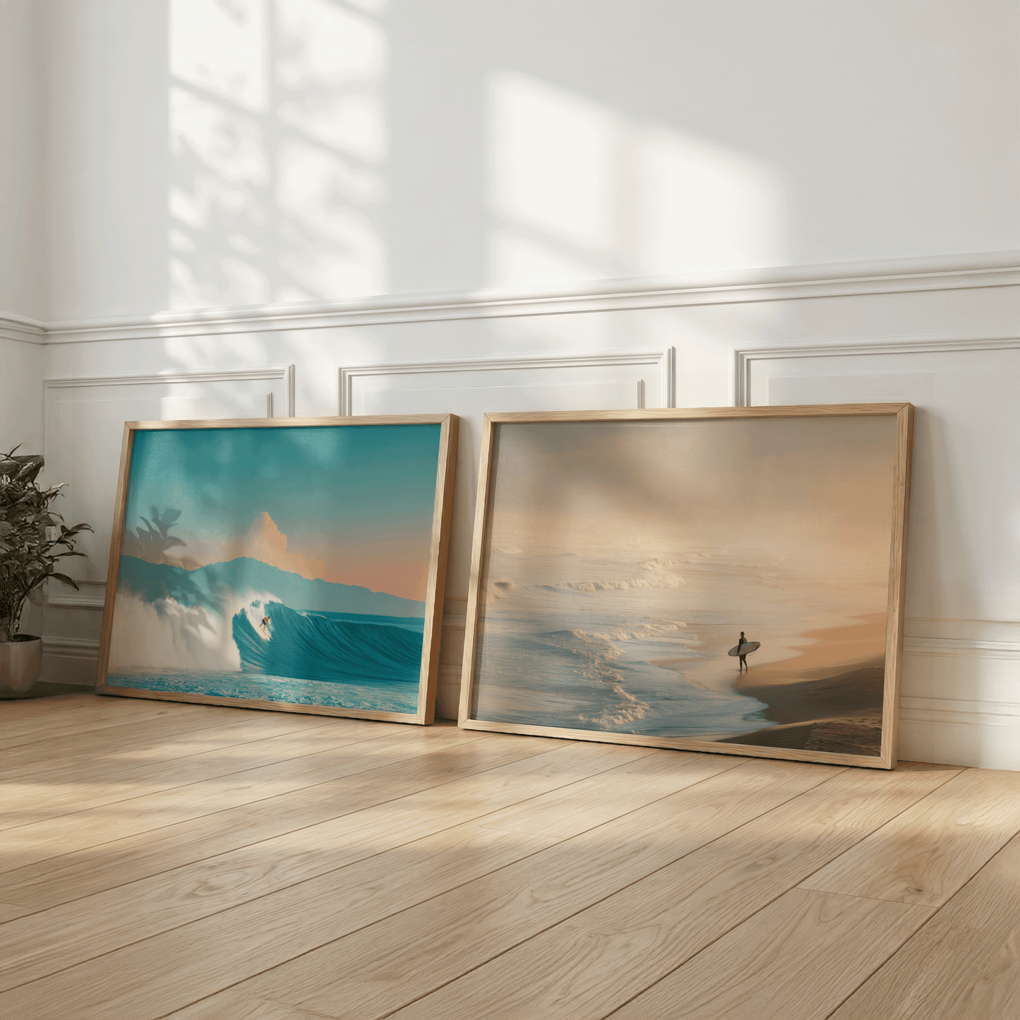 Strand Poster · Geschenkidee · Palmen Wellen Meereslandschaften · Dekoprint ohne Rahmen