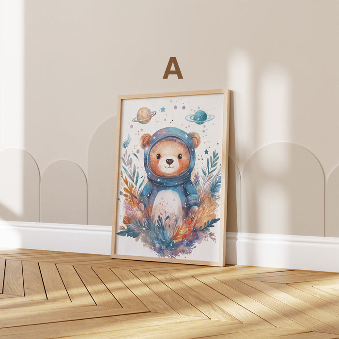 Tiere Kinderzimmer Poster auf Baumwoll-Canvas