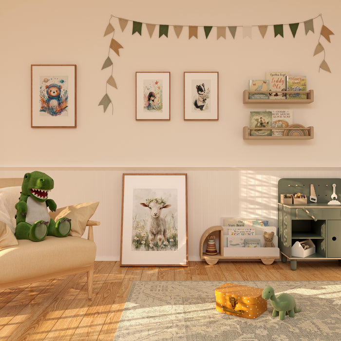 Tiere Kinderzimmer Poster auf Baumwoll-Canvas
