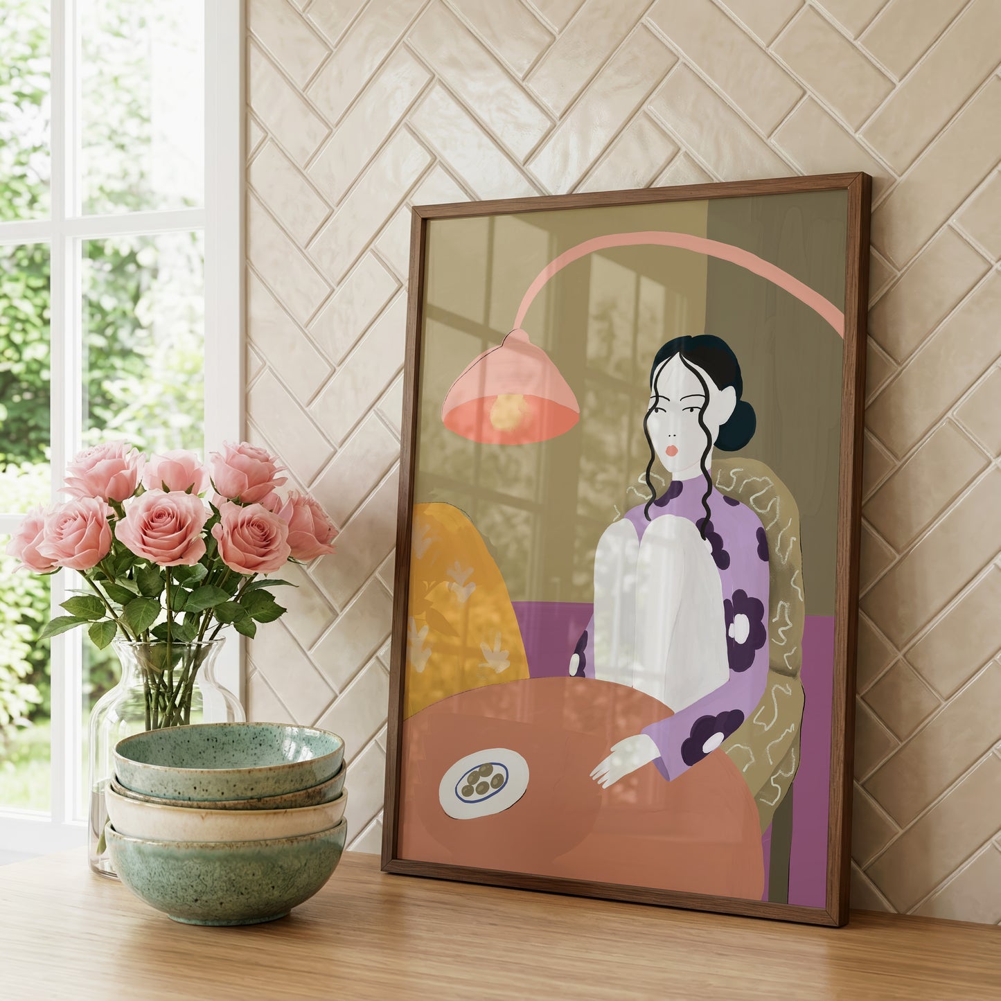Feminine Porträt Poster · Geschenkidee · Feminine Figuren Körperkunst Maritime Illustrationen · Dekoprint ohne Rahmen
