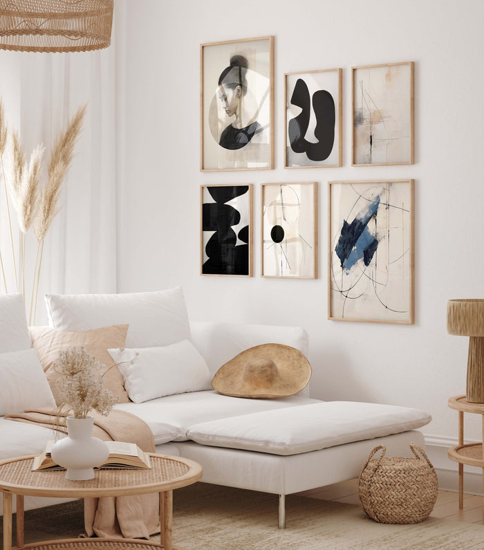 JUSTGOODMOOD Abstraktes Poster – Edles Baumwoll-Canvas