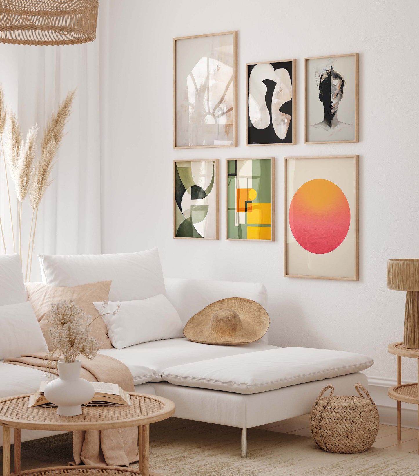 Geometrische Abstrakte Poster · Geschenkidee · Moderne Schwarz Beige Wandkunst mit Minimalistischem Design · Print ohne Rahmen