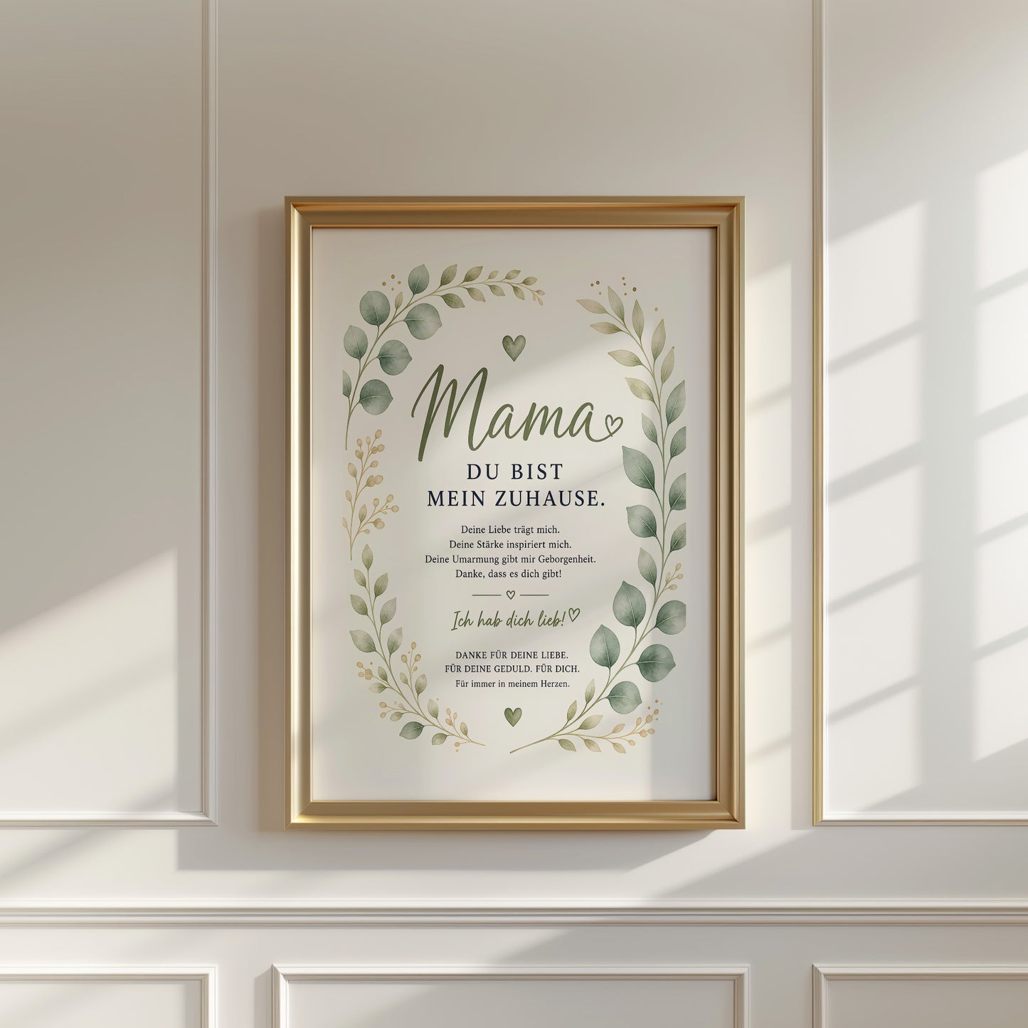 Muttertag Poster Mama Eukalyptus · Geschenk für Mama · Liebe Spruch Poster · Boho Wanddeko · Print ohne Rahmen