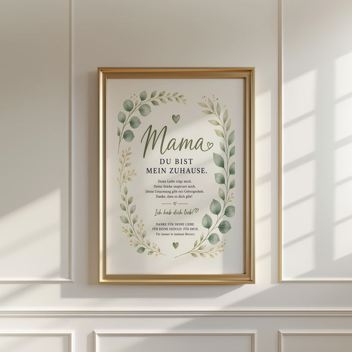 JUSTGOODMOOD Muttertag Poster – Premium Baumwolle Print