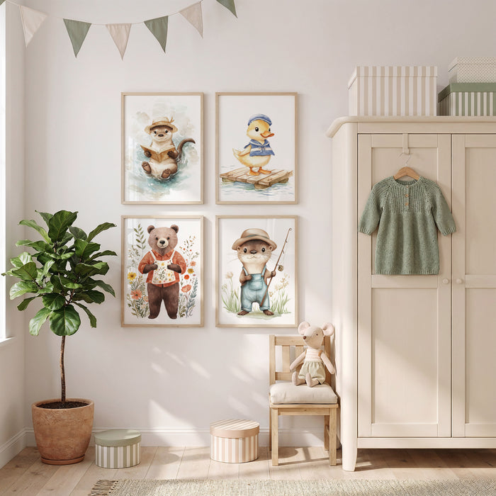 JUSTGOODMOOD Poster Tiere – Hochwertige Baumwoll-Kunst