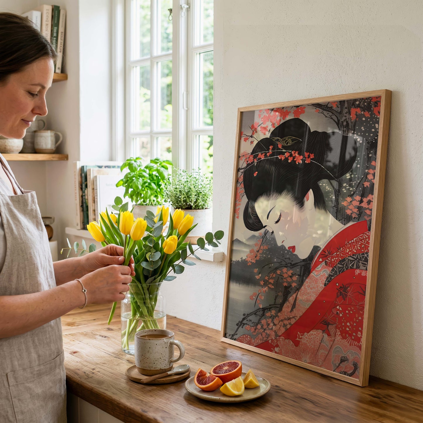 Japan Poster · Geschenkidee · Geisha Zen Minimalismus und Japanische Kunst · Dekoprint ohne Rahmen