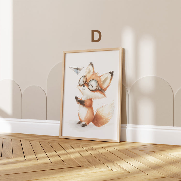 Waldtiere Aquarell Poster für Kids