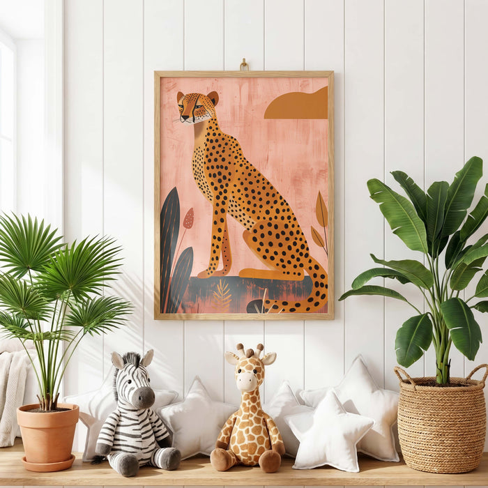 Süße Tiere Poster mit Katze, Gepard und Einhorn