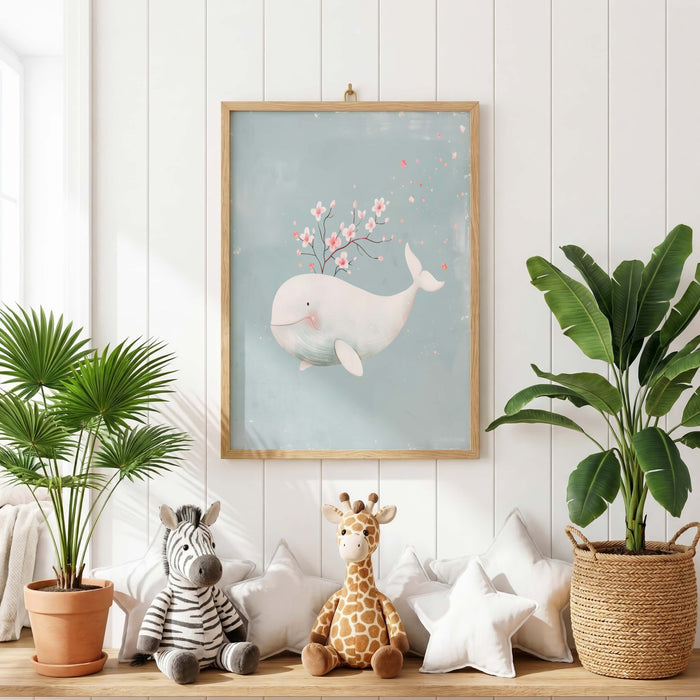 Wal und Gespenster Poster mit Sternen fürs Kinderzimmer