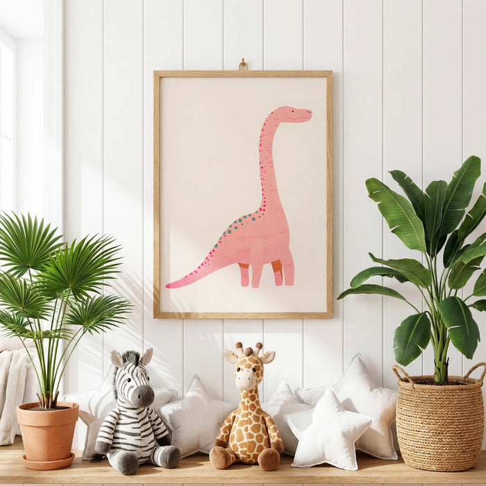 Dinosaurier Poster mit Langhals und Giraffe fürs Kinderzimmer