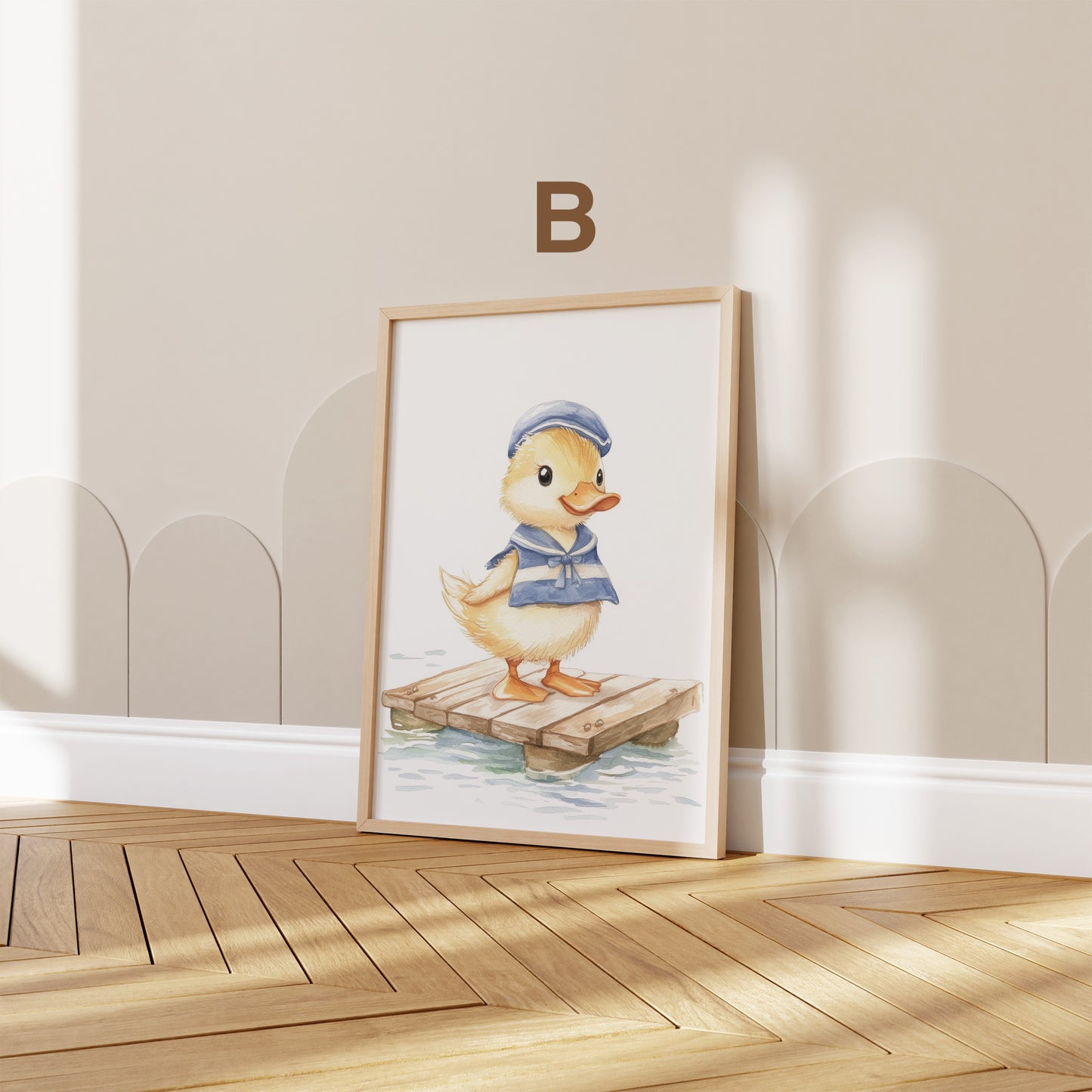 Tiere Kinderzimmer Süß Sommer Aquarell Bär Ente Otter Poster · Kinderzimmer Bilder · Wand Deko · Kunst Druck · Deko Print ohne Rahmen