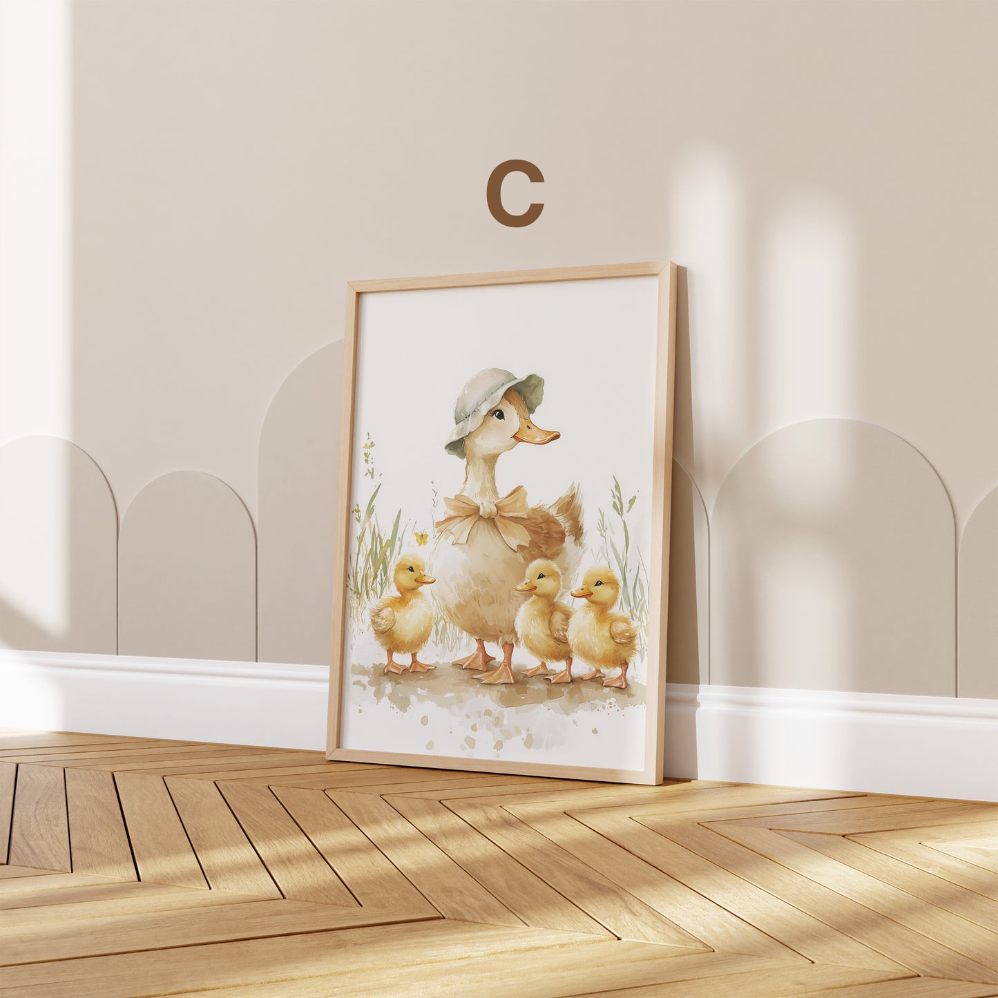 Enten Kinderzimmer Süß Sommer Aquarell Ente Küken Poster · Kinderzimmer Bilder · Wand Deko · Kunst Druck · Deko Print ohne Rahmen