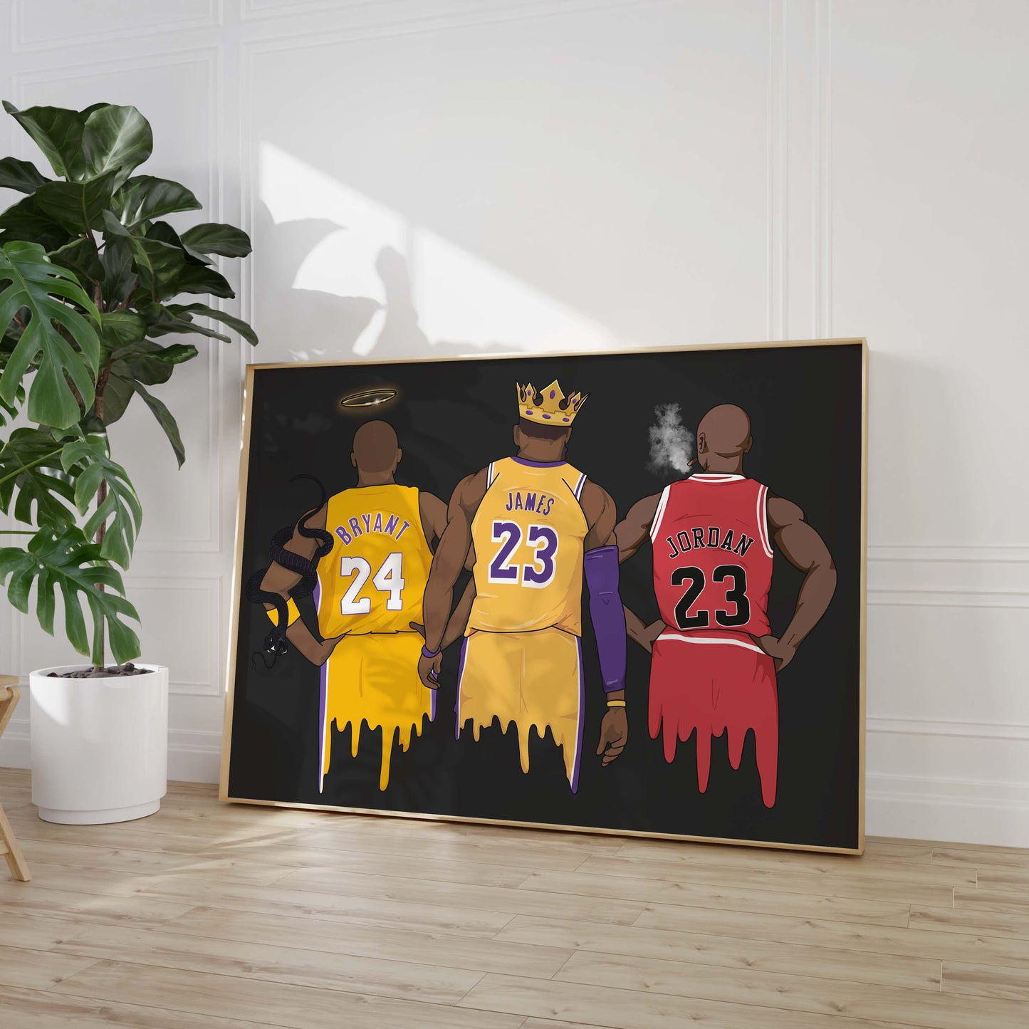 Basketball Legends Trio Poster · Street Art Illustration · Pop Art Sport Design · Urban Athlete Artwork · Moderne Wandkunst · Print ohne Rahmen