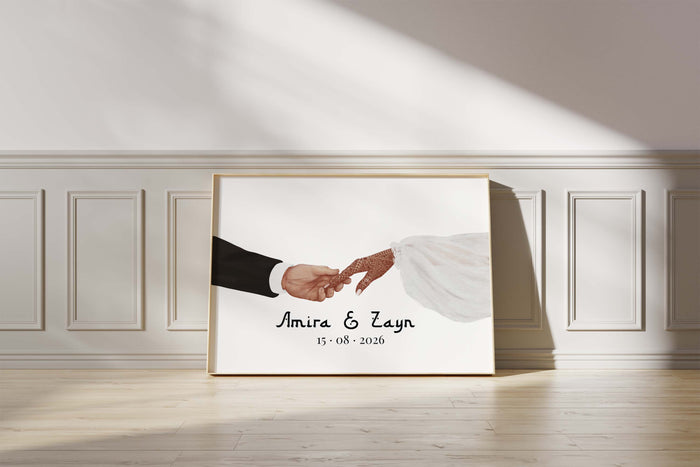 Hände Verbindung Poster – Premium Baumwoll-Canvas