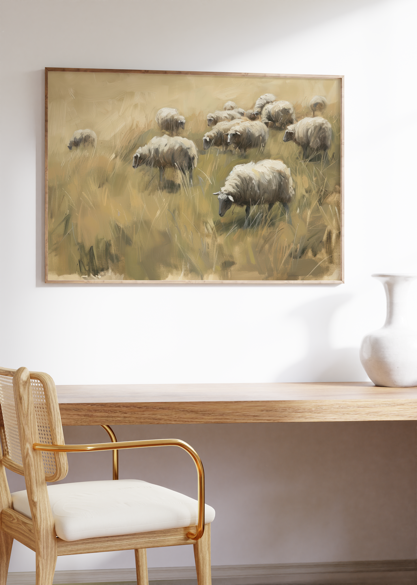Moderne Natur Poster · Geschenkidee · Pilze Vögel Äpfel Winterlandschaft · Dekoprint ohne Rahmen
