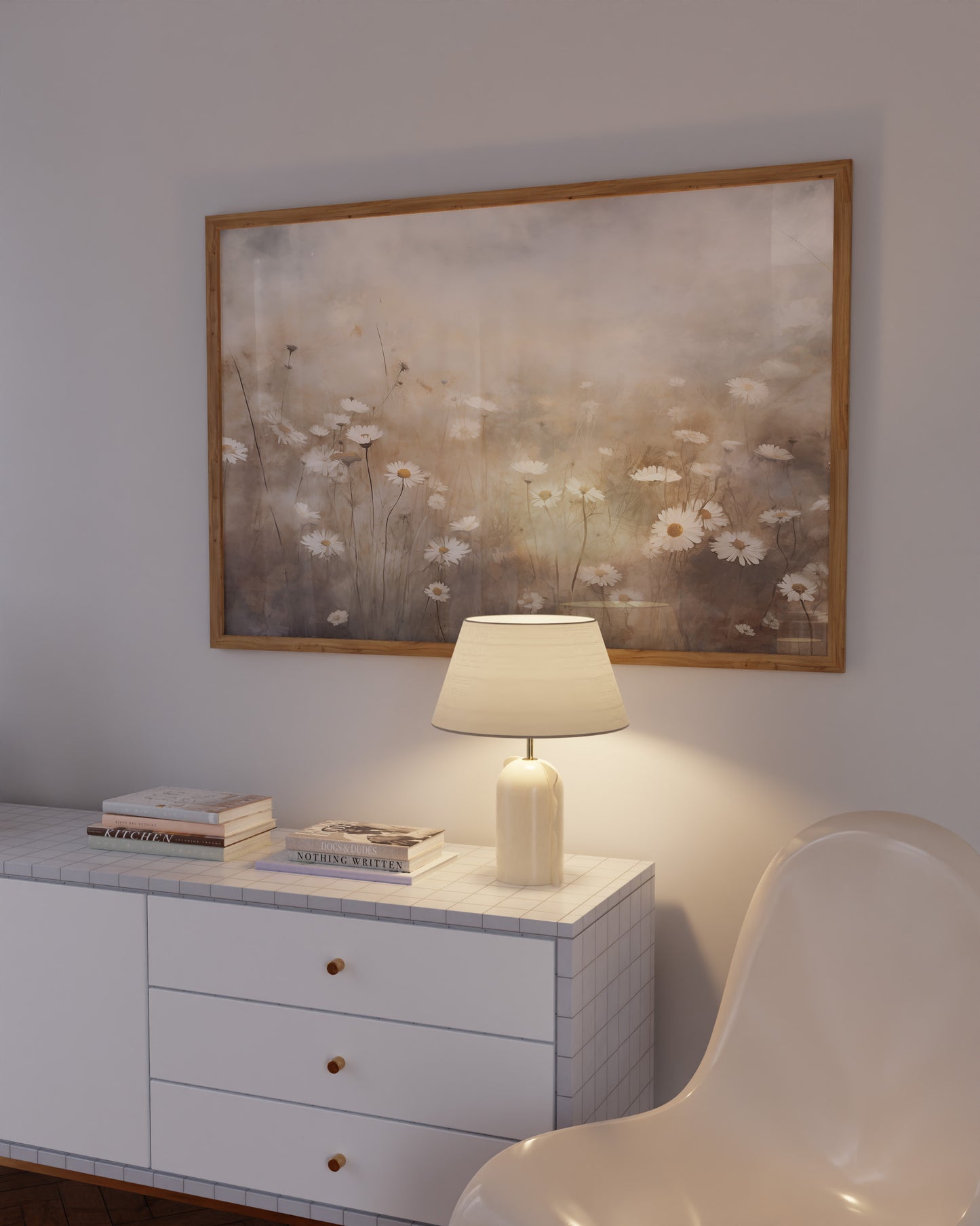 Landschaft Poster · Geschenkidee · See Wiesen Bäume Naturmalerei · Aquarell Wandkunst · Dekoprint ohne Rahmen