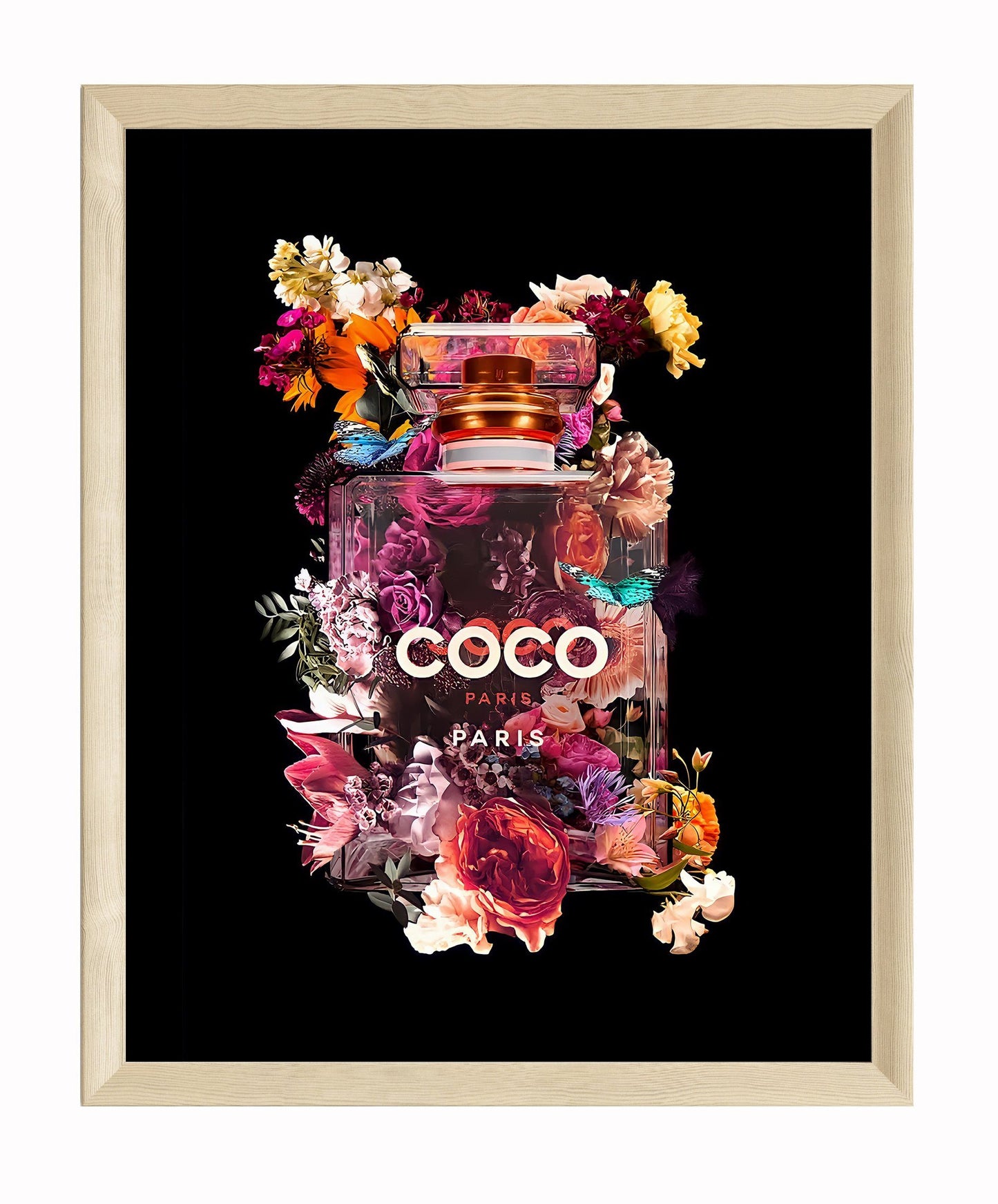 Coco Chanel Poster · Chanel Paris: Paris Duft in voller Blüte · Eleganz trifft Farbe · Farbenfrohe Verführung · Wand Dekoration · ohne Rahmen