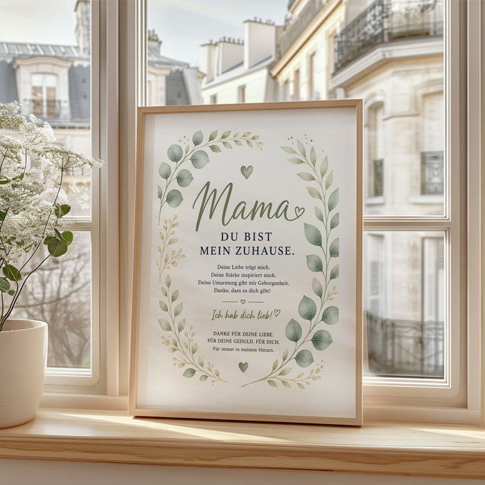 JUSTGOODMOOD Muttertag Poster – Premium Baumwolle Print