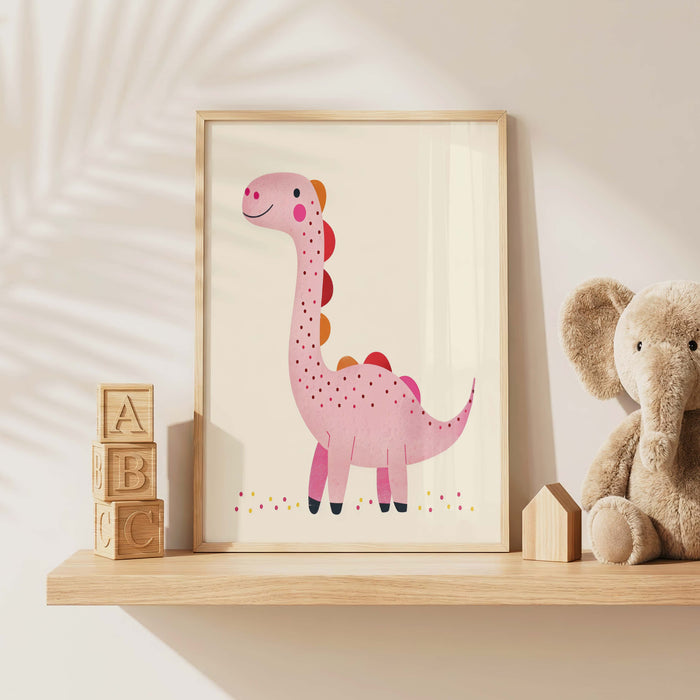 Dinosaurier Poster mit Langhals und Giraffe fürs Kinderzimmer