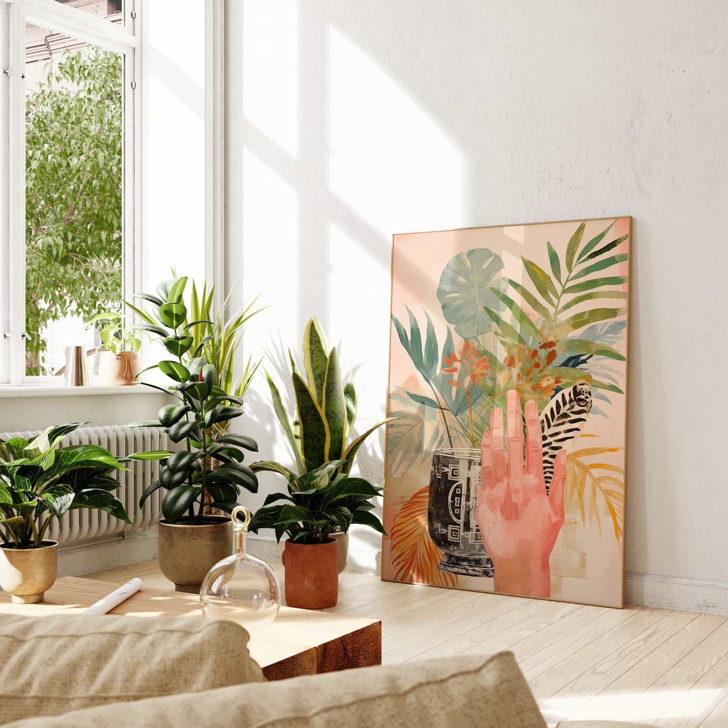 Moderne Kunst Poster · Geschenkidee · Zeitgenössische Porträts Meditation Minimalistische Interior Kunst · Dekoprint ohne Rahmen