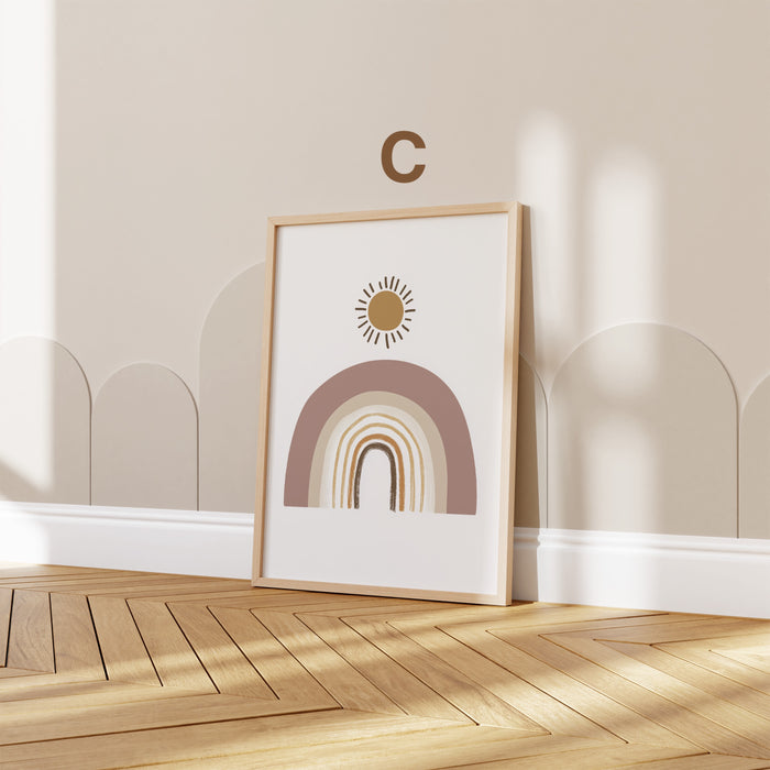 Boho Kinderzimmer Poster – Edler Baumwoll-Canvas