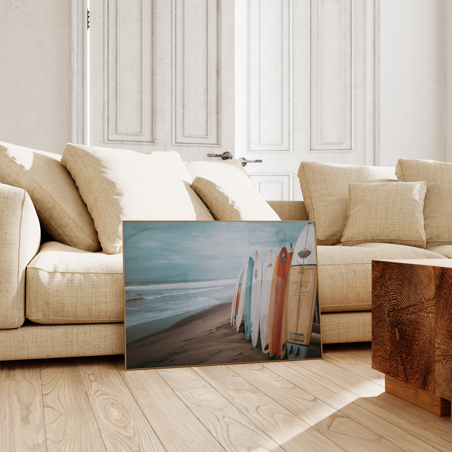 Strand Poster · Geschenkidee · Strand Palmen Muscheln · Dekoprint ohne Rahmen