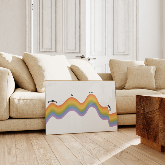 Healing Poster · Geschenkidee · Regenbogen Typografie · Minimalistische Wandkunst · Dekoprint ohne Rahmen