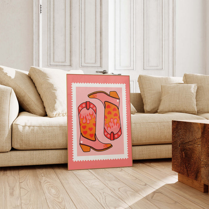 Cowboy Stiefel Poster – Premium Baumwoll-Canvas