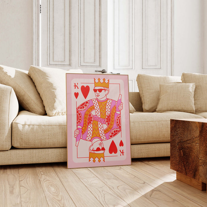 King of Hearts Poster – Premium Baumwoll-Canvas Kunst