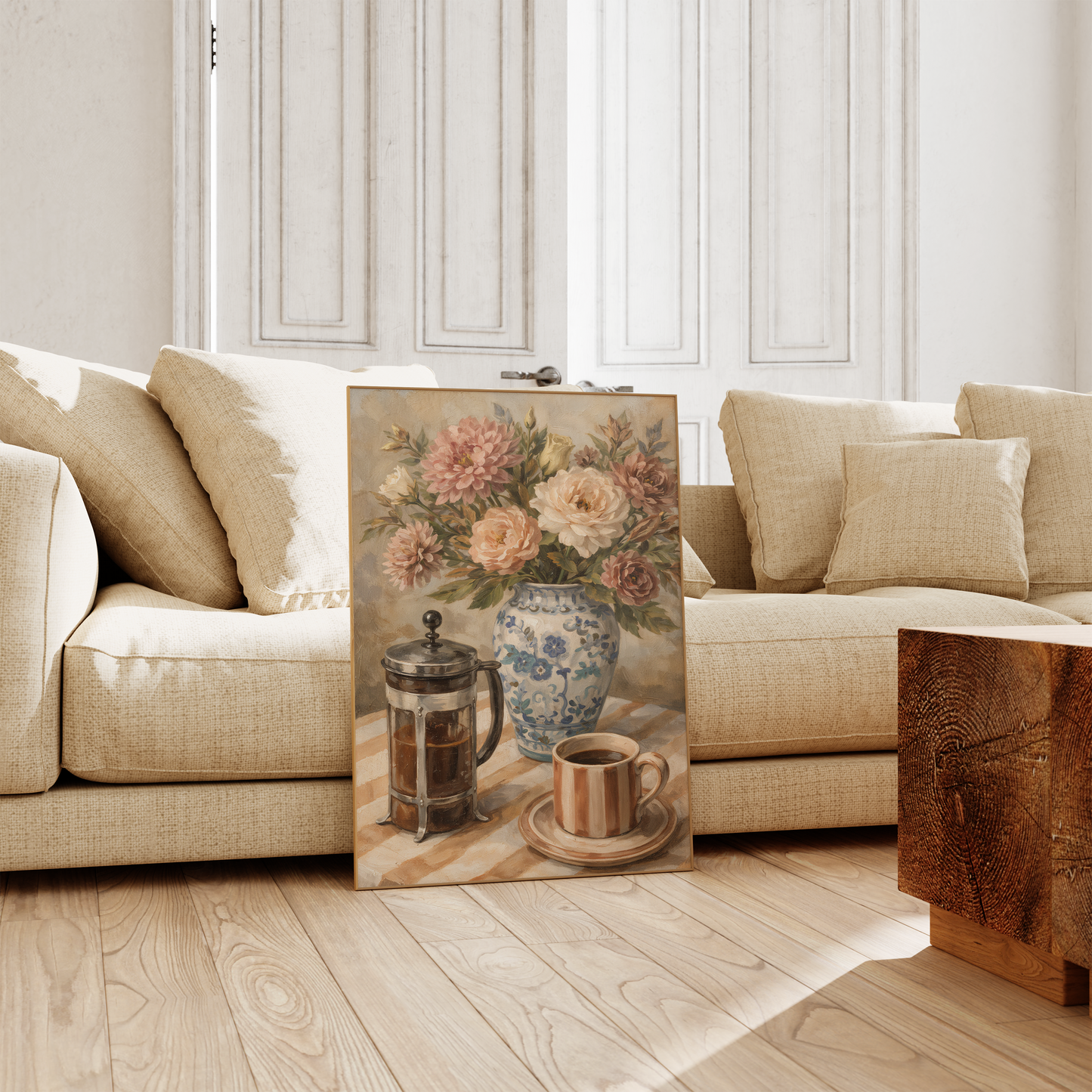 Paris Cafe Poster · Geschenkidee · Paris Typografie & Vintage Illustration · Dekoprint ohne Rahmen