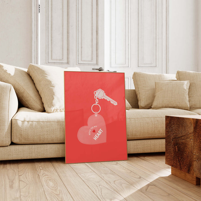 Keys to My Heart Poster – Premium Baumwoll-Print