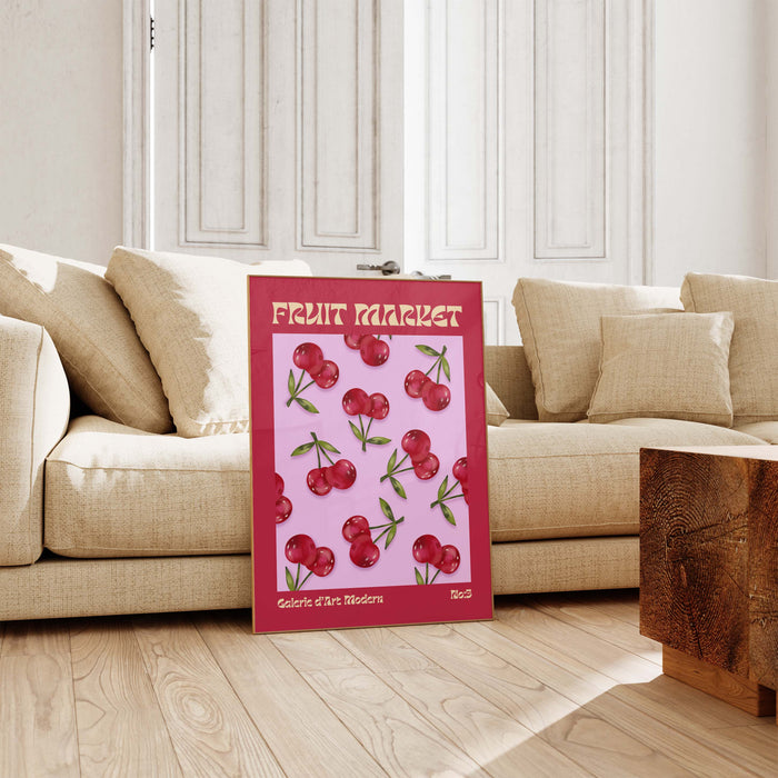 Fruit Market Poster – Premium Baumwoll-Canvas Kunst