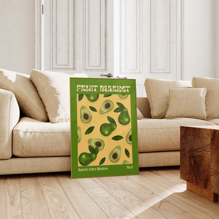 Fruit Market Avocado Poster – Premium Baumwoll-Canvas