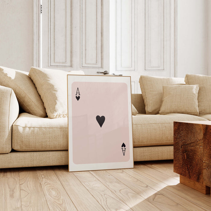 Ace of Hearts Poster – Premium Baumwoll-Leinwand