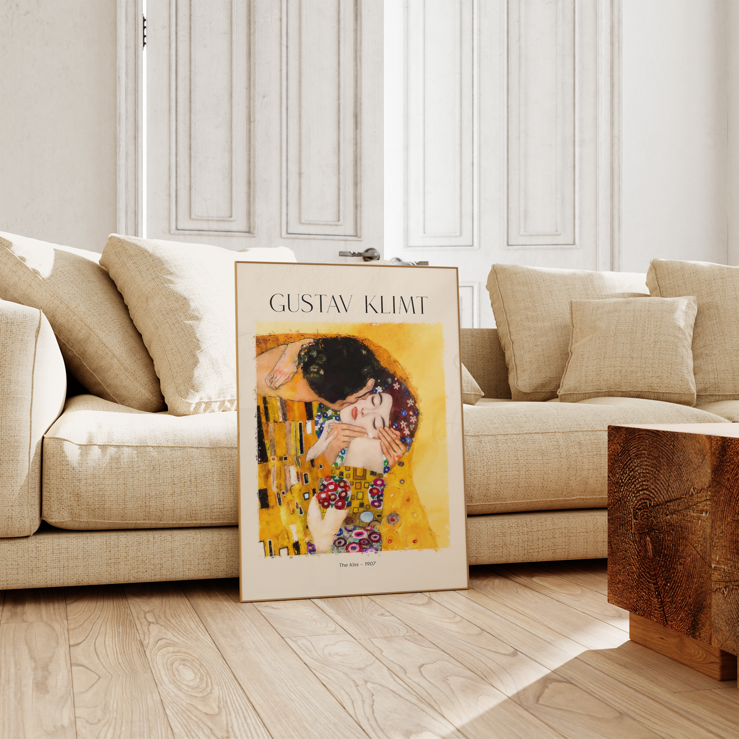 Gustav Klimt Poster · Geschenkidee · Der Kuss Goldene Kunst Ikonische Jugendstil Wandkunst · Dekoprint ohne Rahmen