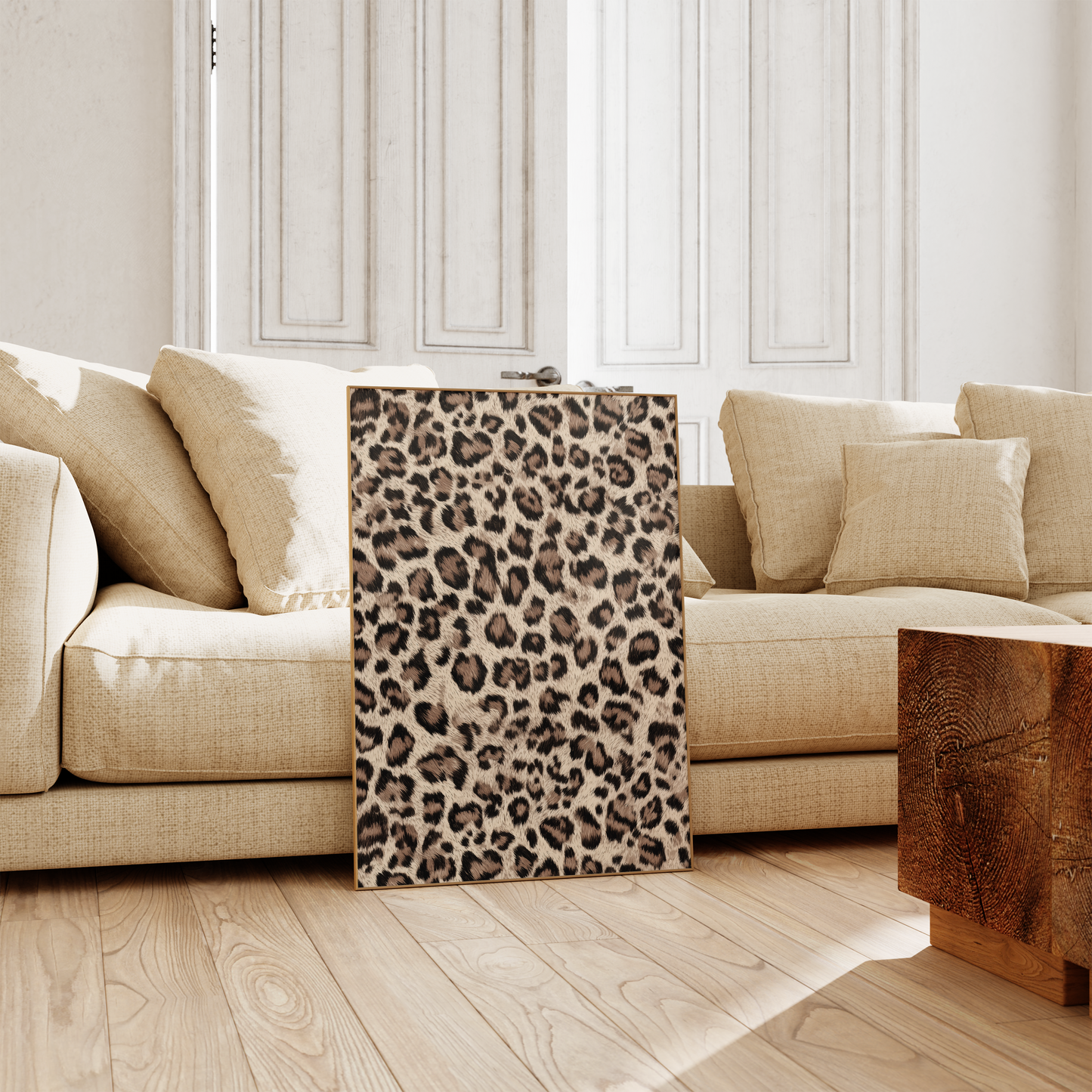 Tiermuster Poster · Geschenkidee · Vielfältige Raubkatzen und Wildtier Fell Texturen Leopard Muster · Dekoprint ohne Rahmen
