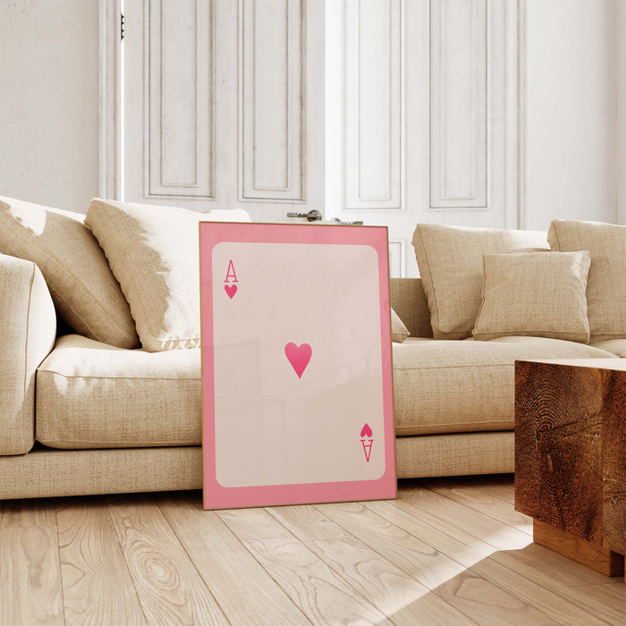 Ace of Hearts Poster – Premium Baumwoll-Leinwand