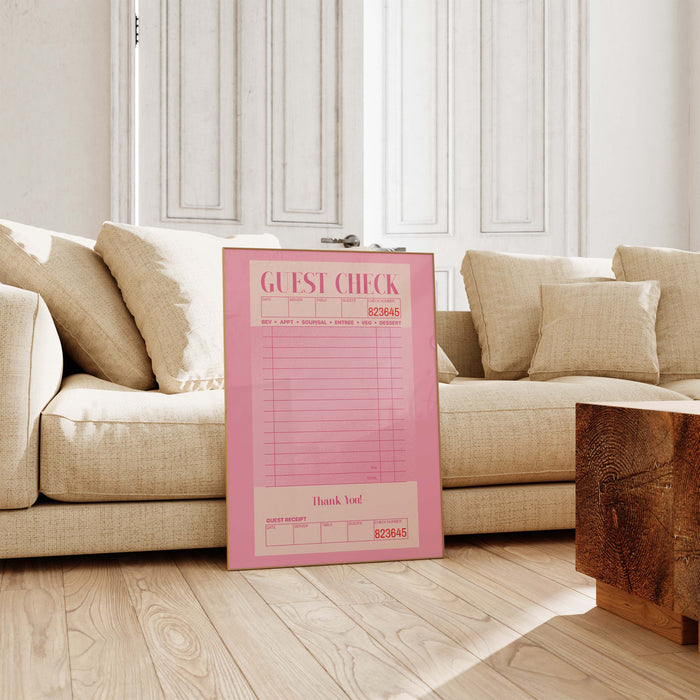 Guest Check Poster – Premium Baumwoll-Canvas Kunst