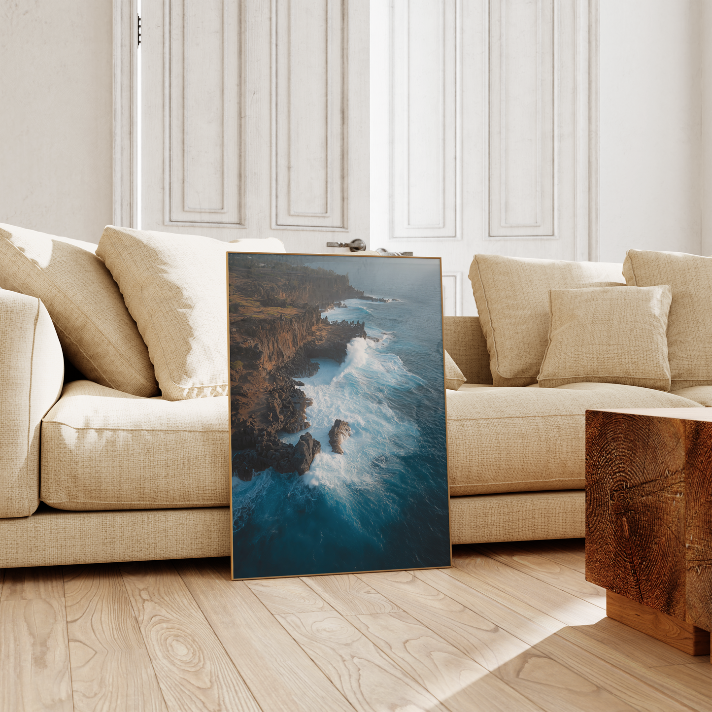 Strand Poster · Geschenkidee · Palmen Wellen Meereslandschaften · Dekoprint ohne Rahmen