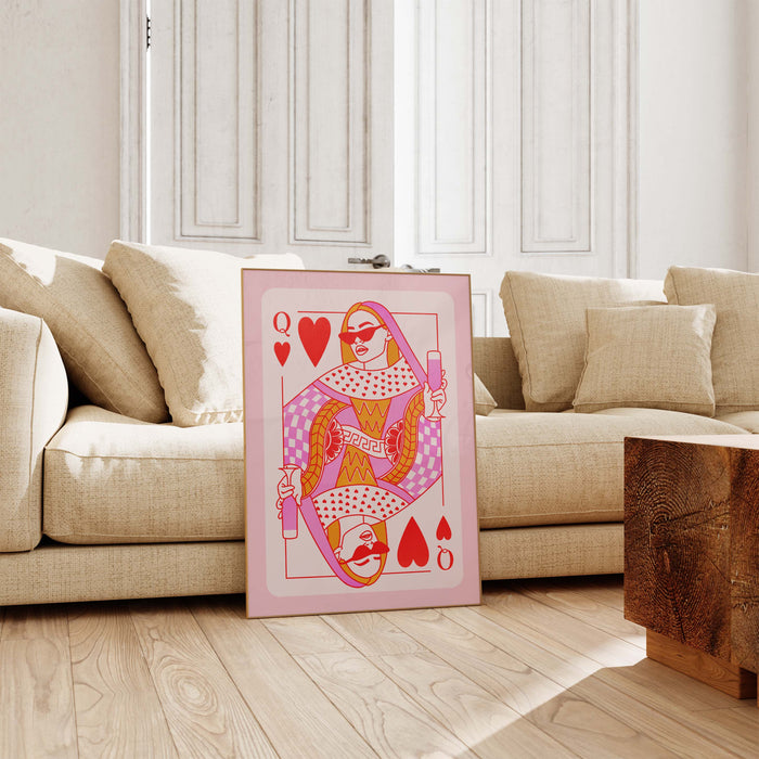 Queen of Hearts Poster – Premium Baumwoll-Canvas