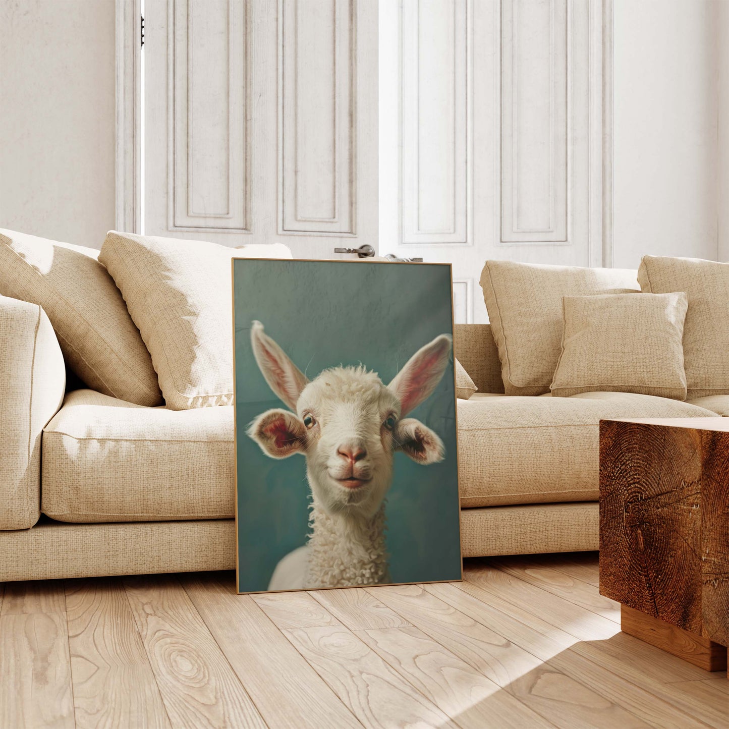 Niedliche Ziegen Poster · Geschenkidee · Ziegen, Zicklein und Lämmer · Dekoprint ohne Rahmen
