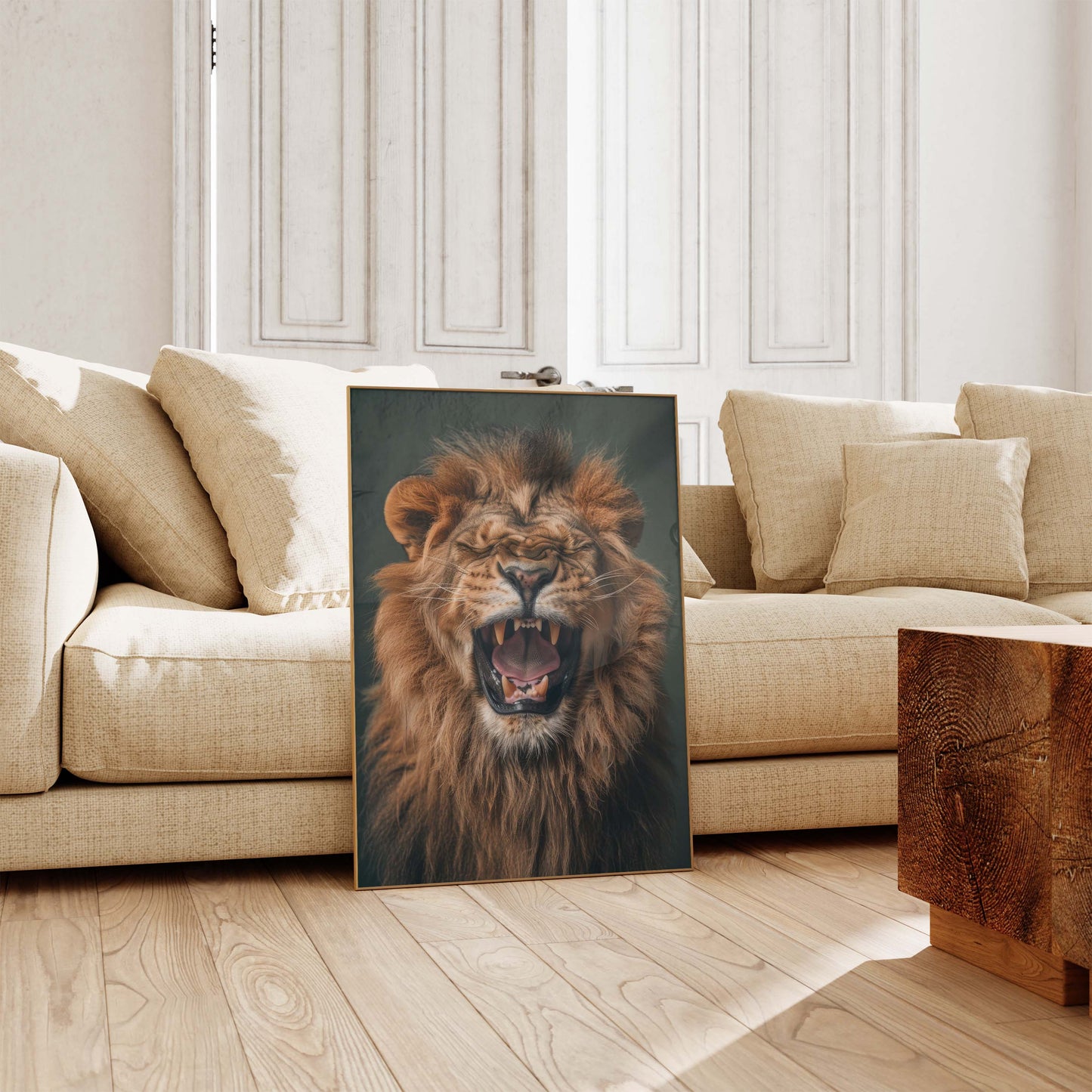Safari Tiere Poster · Geschenkidee · Löwe, Fuchs und Giraffe · Dekoprint ohne Rahmen